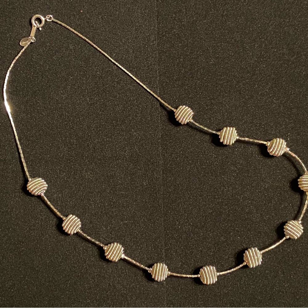 Monet coiled silver necklace